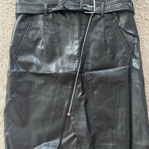 Romeo & Juliet Couture Black Leather Pencil Skirt